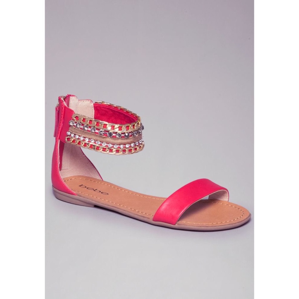 Bebe Mandy Red Flat Sandals